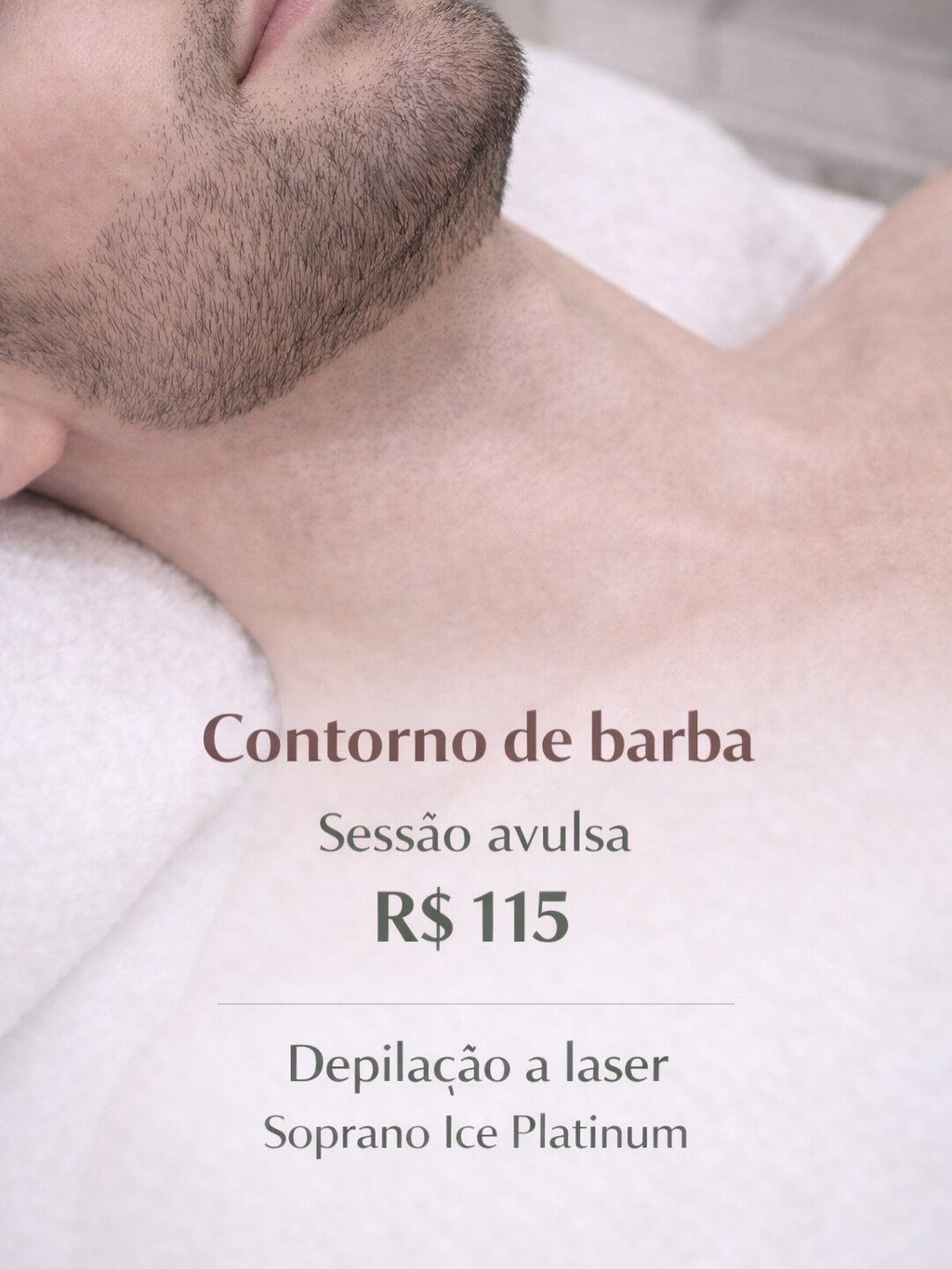 Detalhe da região da barba masculina